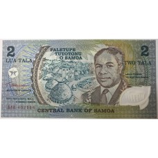 SAMOA 1990 . TWO 2 TALA BANKNOTE . FIRST PREFIX AAA